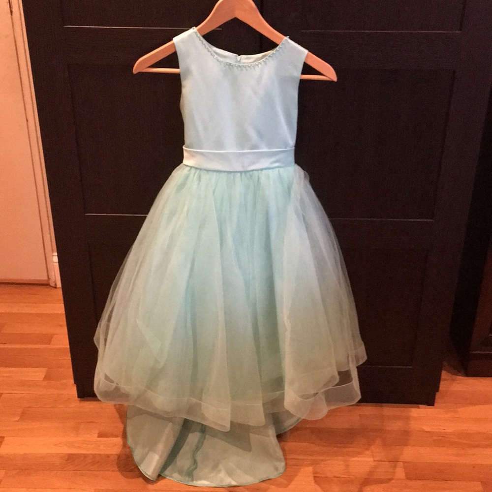Girls gown size 8 dress Aqua color